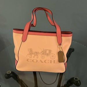 Pink leather coach purse